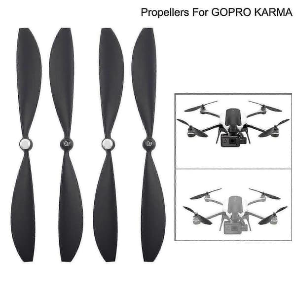 4 stk. dronepropeller støjsvage slagfaste ABS-erstatningsblade dronetilbehør til GoPro [MI]