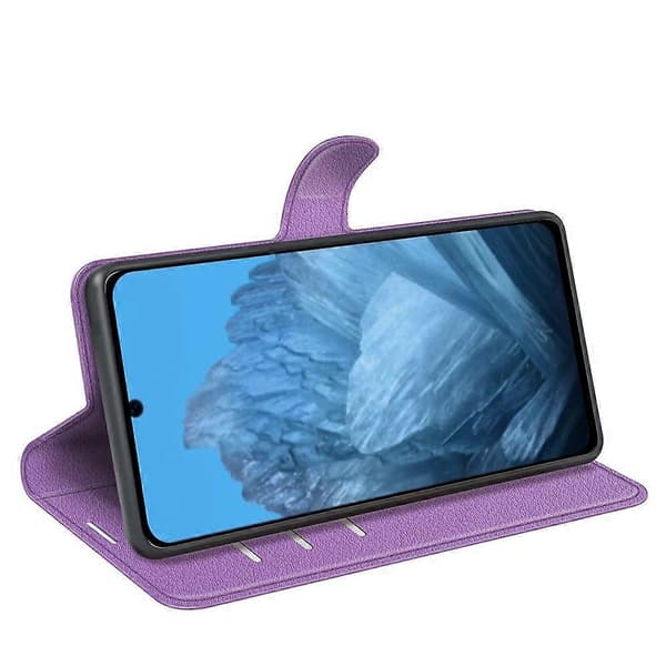 [RM] Litchi læder-telefonetui til Google Pixel 9 / 9 Pro Purple For Google Pixel 9 / 9 Pro