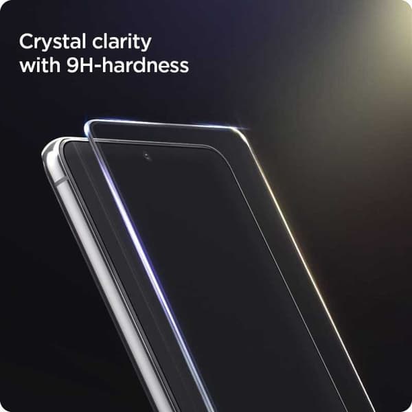 2-PACK Samsung S21 Plus Tempered Glass Installation Frame Spigen EZ Fit Transparent Svart transparent