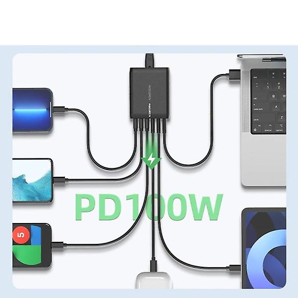Multipla Typ C Laddare USB C PD Snabbladdare Quick Charge 4.0 3.0 Skrivbordsladdningsstation