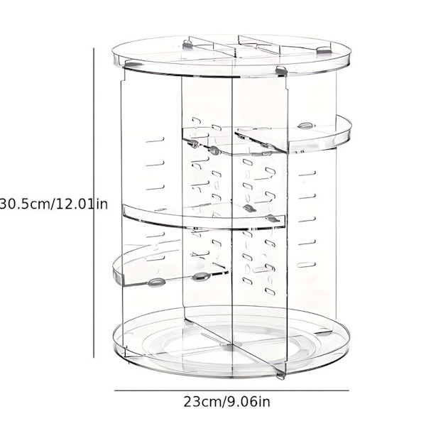 [RM]【14y】UNIQ 360-Degree Rotating Makeup Storage Organizer - Clear Storage Solution