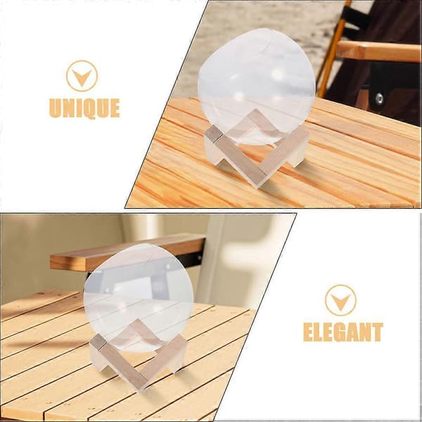 Hydroponisk Ram Blomkruka med Träställ för Heminredning Transparent Glas