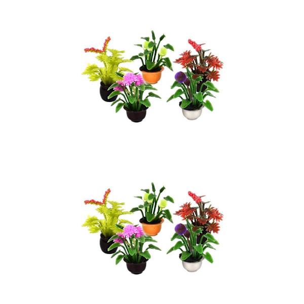 Set med 10 Miniatyr Konstgjorda Blommor Dockskåp Älva Trädgård Mikrodekor
