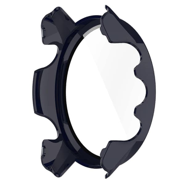 För Garmin Forerunner 955 Heltäckande Hårt PC-klockfodral med Skärmskydd i Härdat Glas Ink Blue