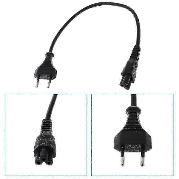 AC-adapterkabel med EU 2-benet stik til bærbar strømforsyning Black