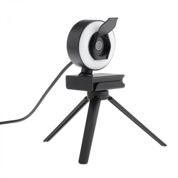 HD USB Webbkamera Videoinspelning För PC Streaming Med 2K Mikrofon Ringljus