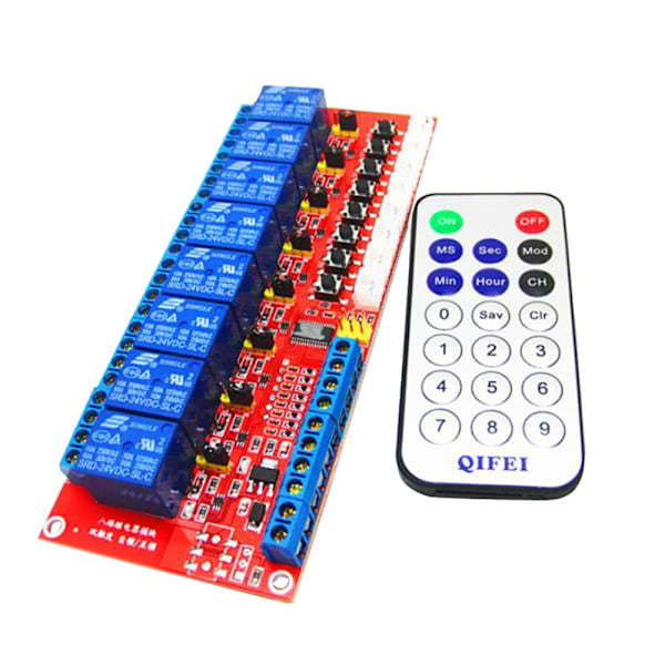 Kanalrelämodul styrkort med fjärrkontroll för Arduino 12V