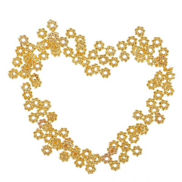 Parti om 100 st 4mm Rondell Mellanlägg Daisy Blomma Hantverk DIY Smyckestillverkning Guld Färg