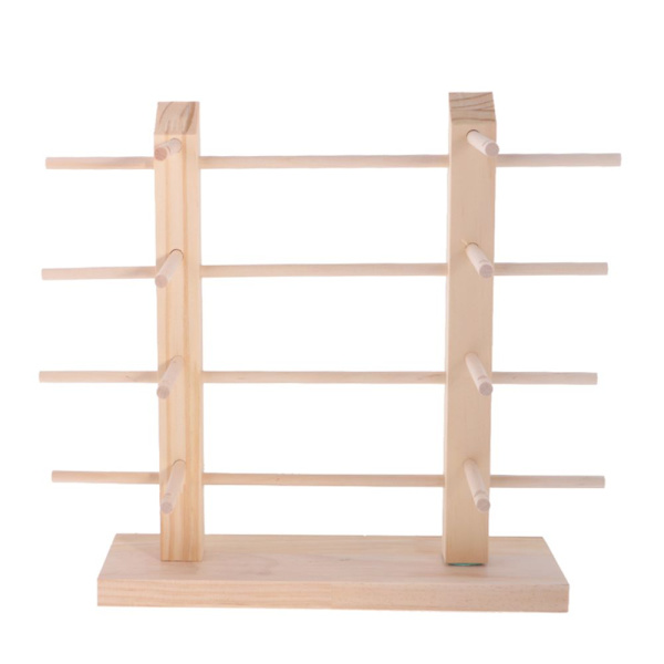 Dubbelradig Demonterbar DIY Solglasögonhylla i Trä, Rack 4 Våningar