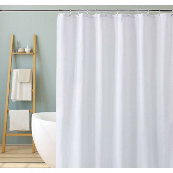 [RM]1 st. 100x200 cm, Vit, Vattenavvisande och mögelresistent vit duschdraperi