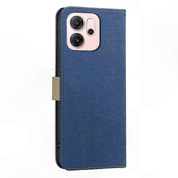 Telefoncover i læder med blomstermønster til 5G-smartphones med RFID-blokerende tegnebogsfunktion Dark blue Dark Blue
