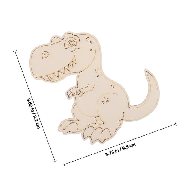 Dinosaurieutskärningar Trä Dinosaurieutskärningar för dekoration 10 st Obehandlade trähantverk
