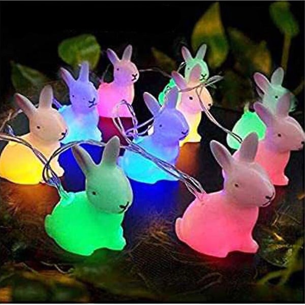 Påskägg form 10 led dekorativa hängande ljus prydnader Glad påsk Chick Bunny Led ljus lyktsnöre Hem Holiday Party G Colorful