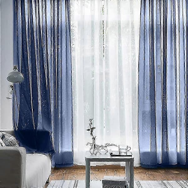 Voilegardiner med rysjer i linoptikk Transparent color