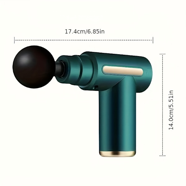 [RM] Handheld Massage Gun with LED Touch Control, 4 Replaceable Heads Red