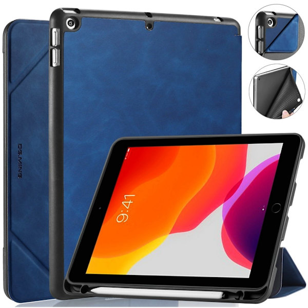 DG.MING iPad 10.2 2019/2020/2021 Kotelo Katso Kynätelineellä Sininen Blue Blå