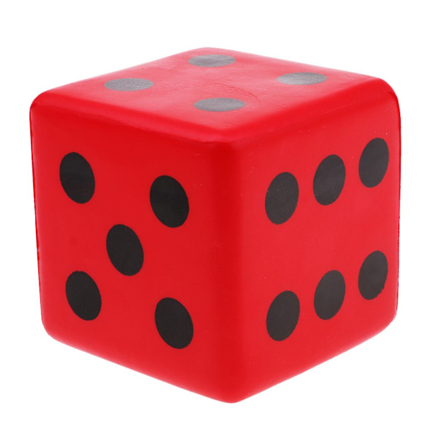 Svamp, tärning, skum, prick, tärning, lek, tärning, för, matte, undervisning, ventil, leksak, röd