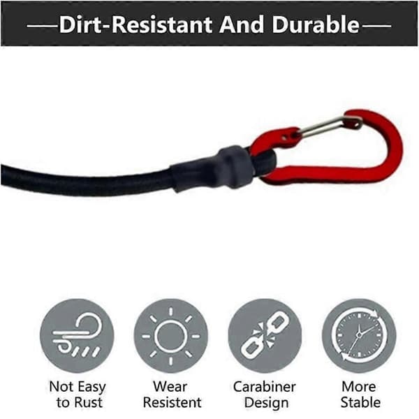[RM]4 stykker udendørs camping elastisk teltreb vandreture bagage bindereb strækbart bælte campingtilbehør 120cm Black 120Cm