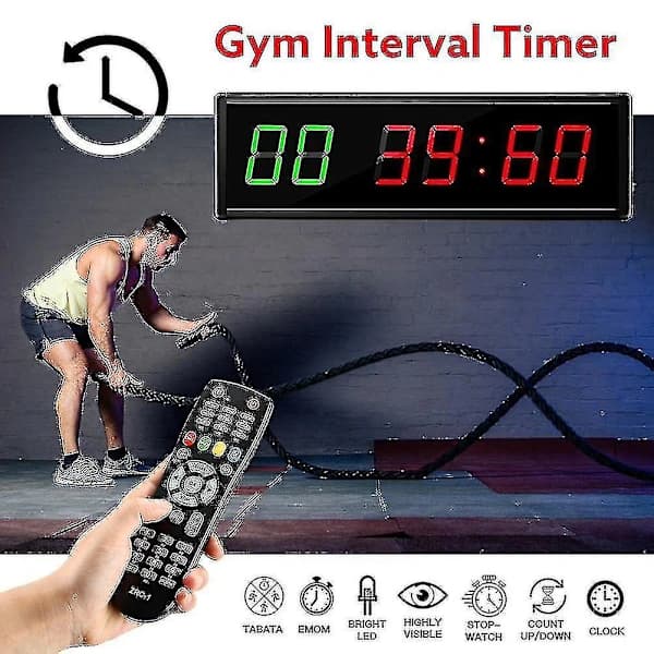 [RM]2024 Gym Timer with Remote Control, Interval Stopwatch for Home Gym
