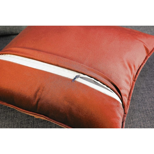 2-pack Sammet Kuddfodral Soffdekoration 45 x 45 cm Mjukt Fyrkantigt Örngott Nordisk Stil Enfärgat Rutigt Överdrag För Sovrum Vardagsrum Bil Utomhus Orange