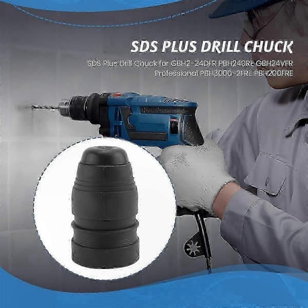 SDS Plus borepatron udskiftning til borehammer, kompatibel med GBH2-24DFR modeller Black
