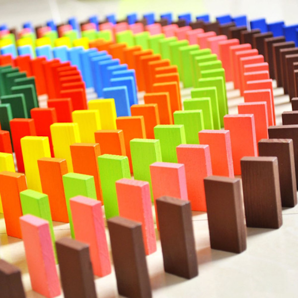 Leksak för barn, Domino Spel Leksak, Träleksak, Domino leksak, Färgglada Dominobrickor, konstruktionsspel, barn Domino, Domino, träleksak, Trä Domino