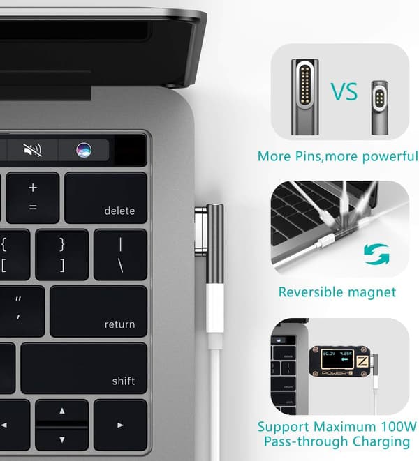 2025 Latest Model 100W USB C Magnetic Adapter, 20 Pin PD Fast Charging Magnetic Breakaway USB-C Right Angle Adapter for MacBook, Galaxy S24[RM]
