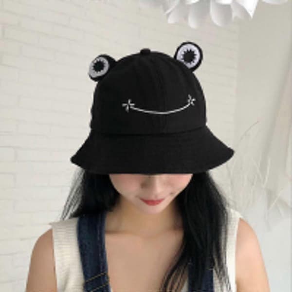 Luxora Bucket Hat för kvinnor Mode Groda Bucket Cap Sommar Höst Solskydd Solhatt BALCK M