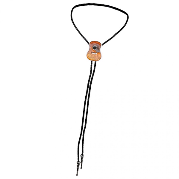 Nostalgisk Landsbygd Trä Gitarr Bola Slips Western Halsband Kaffe Smycken