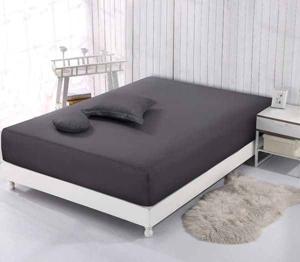 [RM]Lakan 150 x 200 cm - Färger: Antracit - Bomull: 57 Garn - 4 Elastiska Hörn