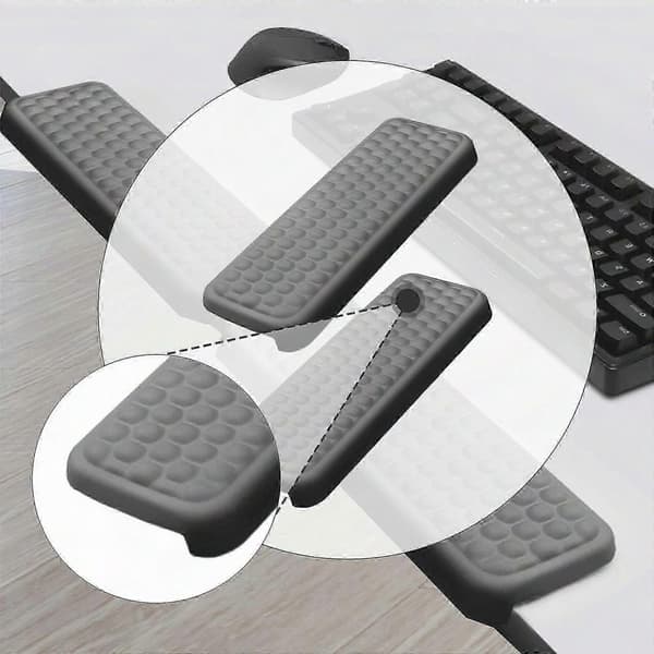 Skrivebordsalbuepude L-formet armlæn skrivebordskantpude behagelig hukommelsesskum Gray PU 2Pcs