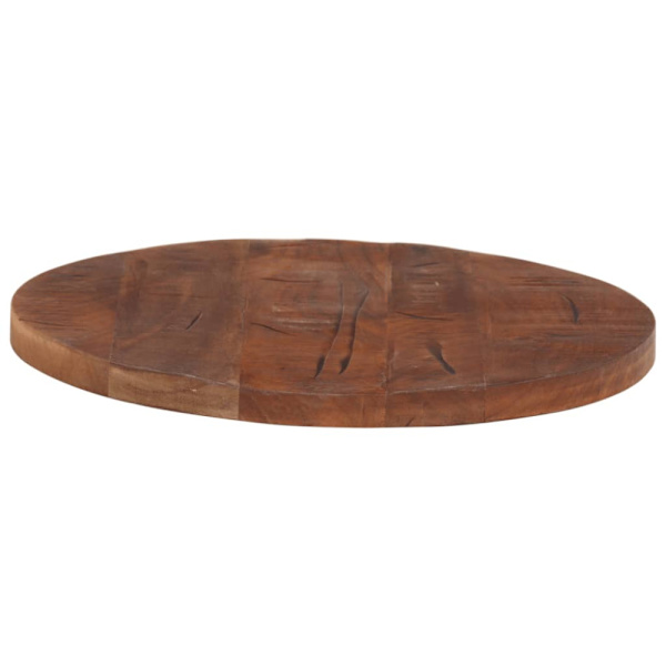 [RM]Tabletop Ø 40x2.5 cm round solid reclaimed wood Trä