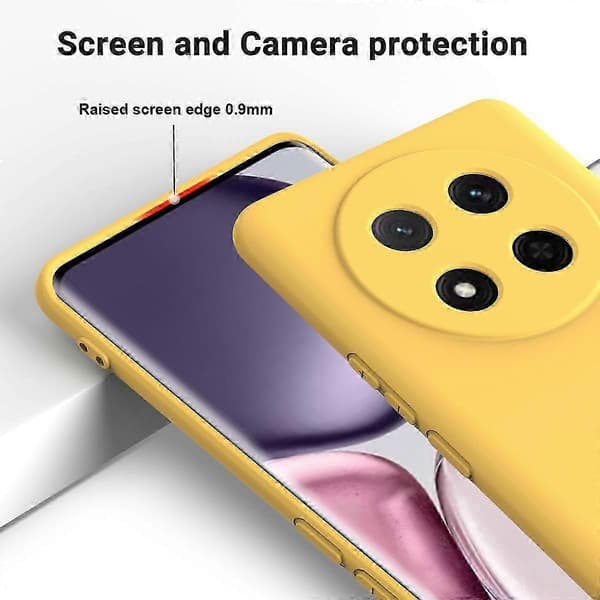 [RM] Ensfarvet flydende silikone-cover med stødabsorbering Yellow For Honor Magic7 Lite