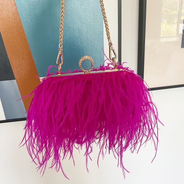 Modekæde skuldertaske til kvinder Plys aften clutch taske Bryllupshåndtasker Black 0.47