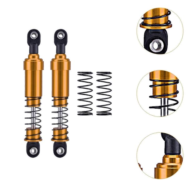 [RM]2 Stykker 1:10 RC Bil Støddæmper Tilbehør Reservedele til RC Bil Crawler lilla gold 9.5cm