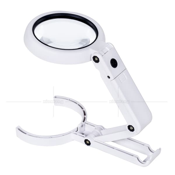 5X 11X Handheld Magnifying Lamp with Illumination on Stand with 8 LED Lights