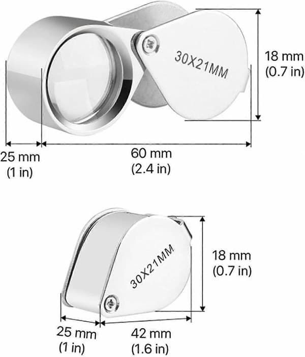 30 x 21 mm taskukoruluuppi