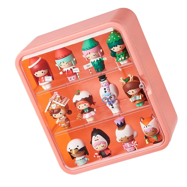 [RM] Doll Storage Holder Small Toys Figures Display Cabinet Container with Transparent Dust Cover Pink