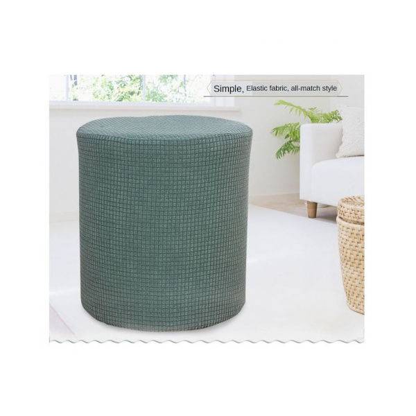 Stretch Överdrag Puff Möbelbeskydd Rund Soffa Fåtöljöverdrag Beige