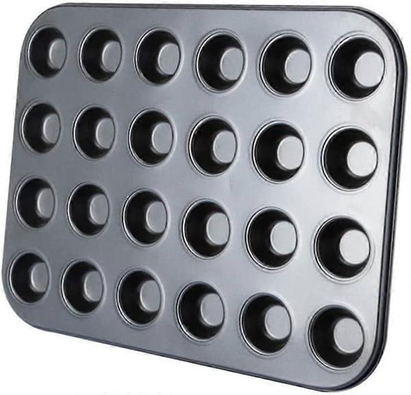 2-pak Mini Muffin Former til 24 Muffins, Mini Bageplade til Muffins, Mini Cupcake Former, Muffin Bageform, Non-Stick Belægning, Carbo