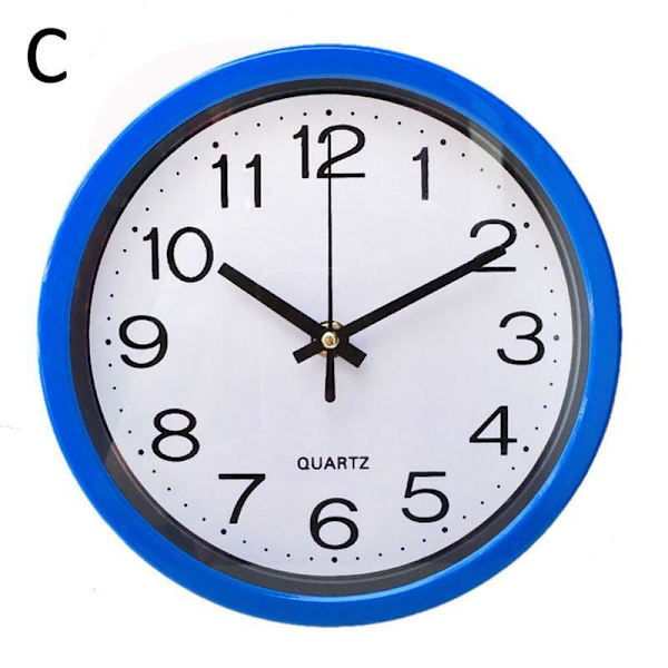 Round Wall Clock Bedroom Kitchen Clocks Quartz Silent Movement Home Decor Blue