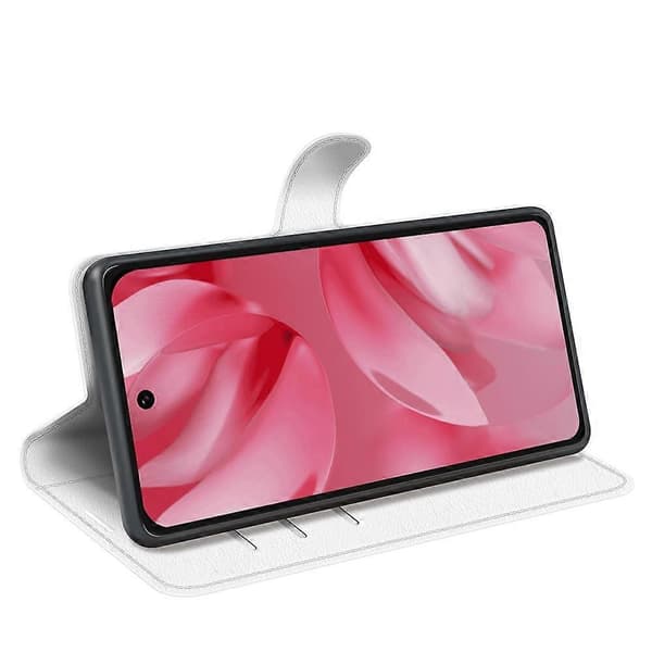 [RM] Litchi læder-telefonetui til Google Pixel 10 / 10 Pro White For Google Pixel 10 / 10 Pro