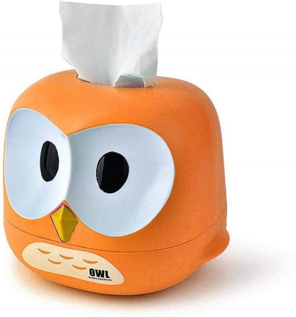 Tissuehållare Hem Tissuebox Barn Tissuebox Uggla Design Silver Tissue Dispenser Tissuebox Orange C