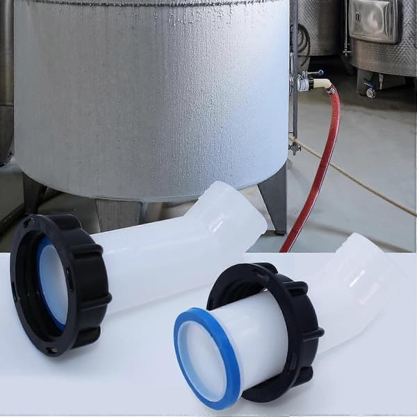 Pakke IBC-udløbsventil, IBC-adapter S60 x 6, groft gevind, IBC-udløbstud, IBC-tanktilbehør, afløbsdæksel
