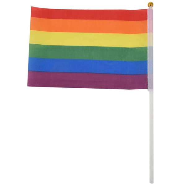 50 stk. små regnbue-flag på pind, dekorationer til regnbue-pridefest
