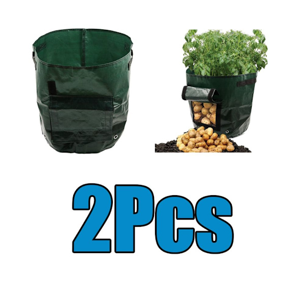 2 st 7 Gallon Trädgård Potatis Odla Påsar Planteringskärl Med Lucka Utomhus/Inomhus