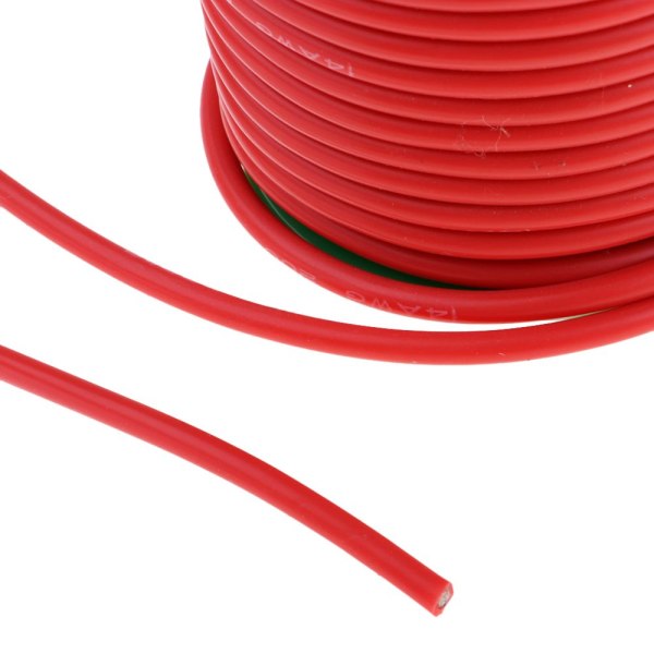 14 gauge silikontråd: 33 fot hög ultraflexibel silikontråd, röd