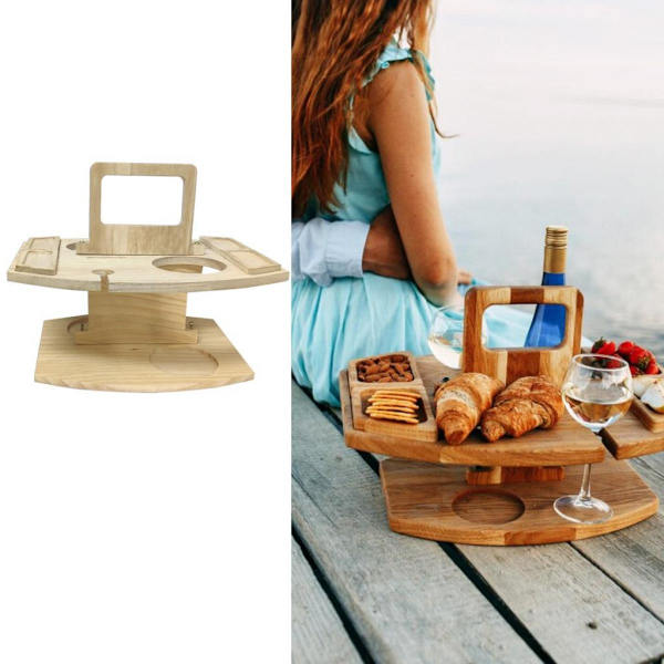 Portabelt Vinpicknickbord för Utomhusbruk
