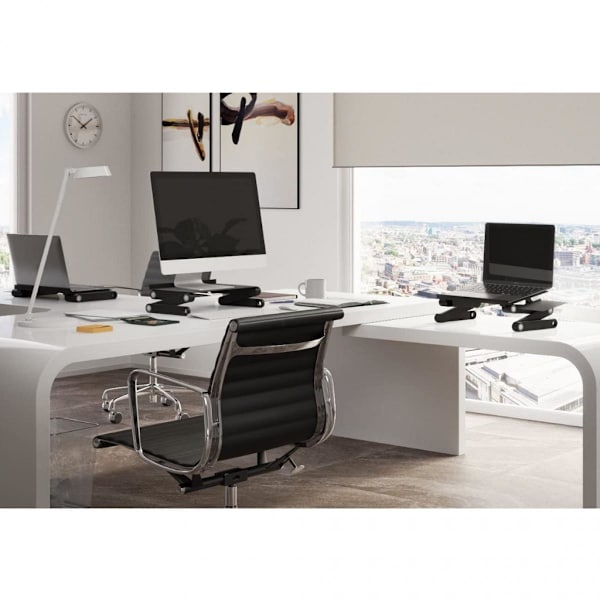 JUSTERBART LAPTOPBORD LAPTOPSTÄLL 360 GRADERS ROTATION Svart