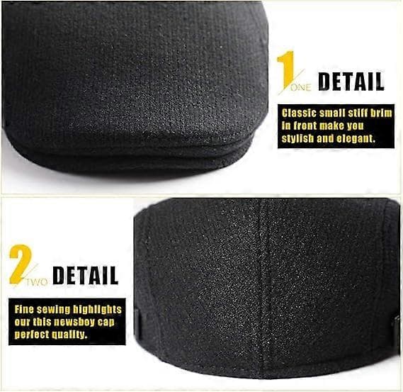 Herre Flat Beret Lue Justerbar Flat Hatt Høst Vinter